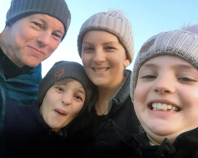 Jacqui and her family on holiday