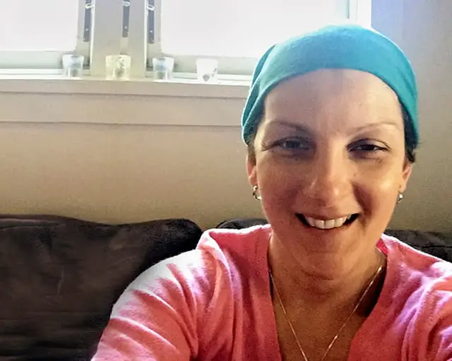 Jacqui selfie smiling from the hospital room
