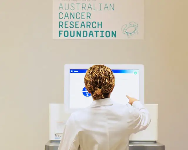 A researcher looking at Genomics' data