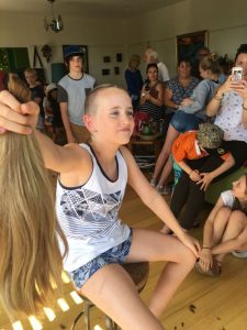 Ivy shaved her head to support cancer research in Australia