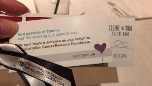 Supporting cancer research in Australia at your wedding