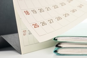 Calendar with books