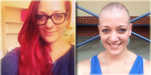 Claire loses her luscious red locks for cancer research