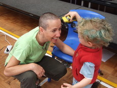 Anneka's head shave for cancer research