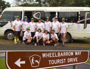 The Believers race a wheelbarrow towards an incredible cancer fundraising finish-line!