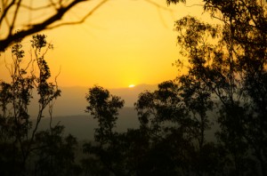 sunset over the mountains