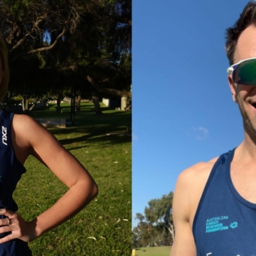 Olympian Liz Parnov and best-selling author Hugh van Cuylenburg lace up their running shoes to support life-saving cancer research 